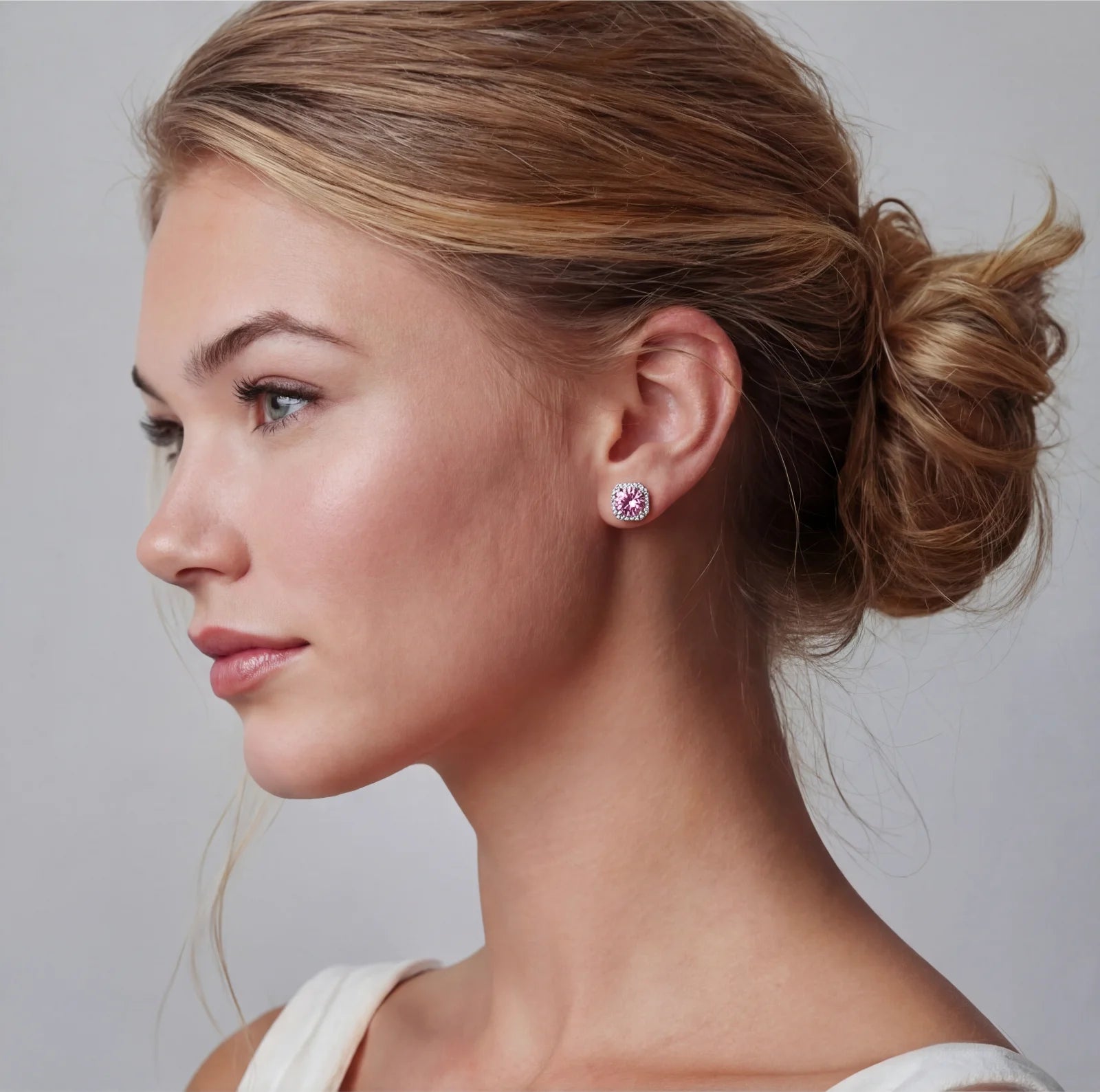 Rosé Moissanite Studs